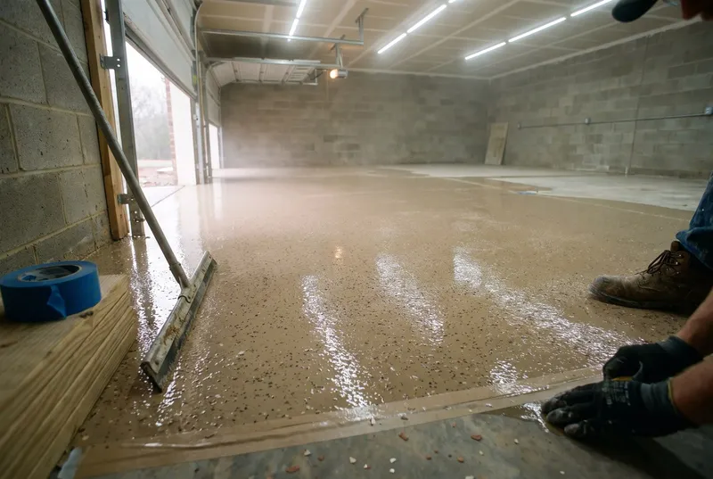 Flake epoxy garage floor (sample photo)